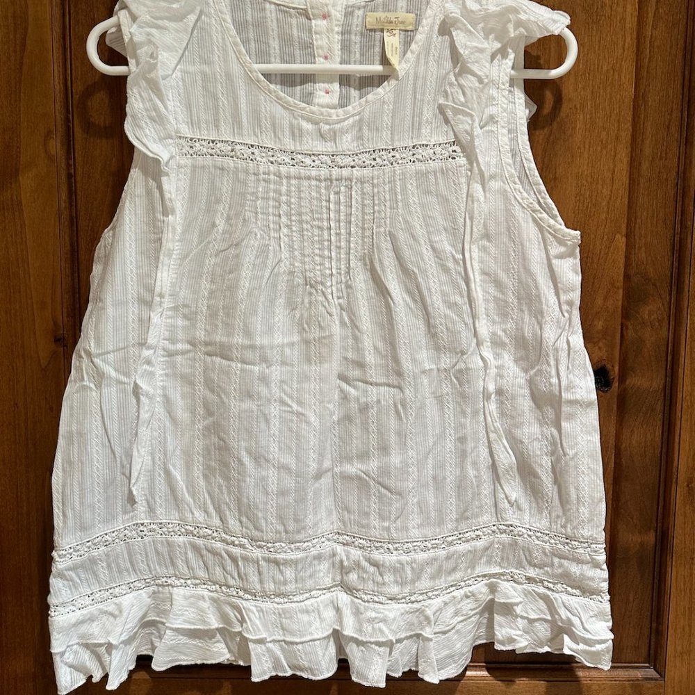 Matilda Jane Clothing White Sleeveless Top Size Medium